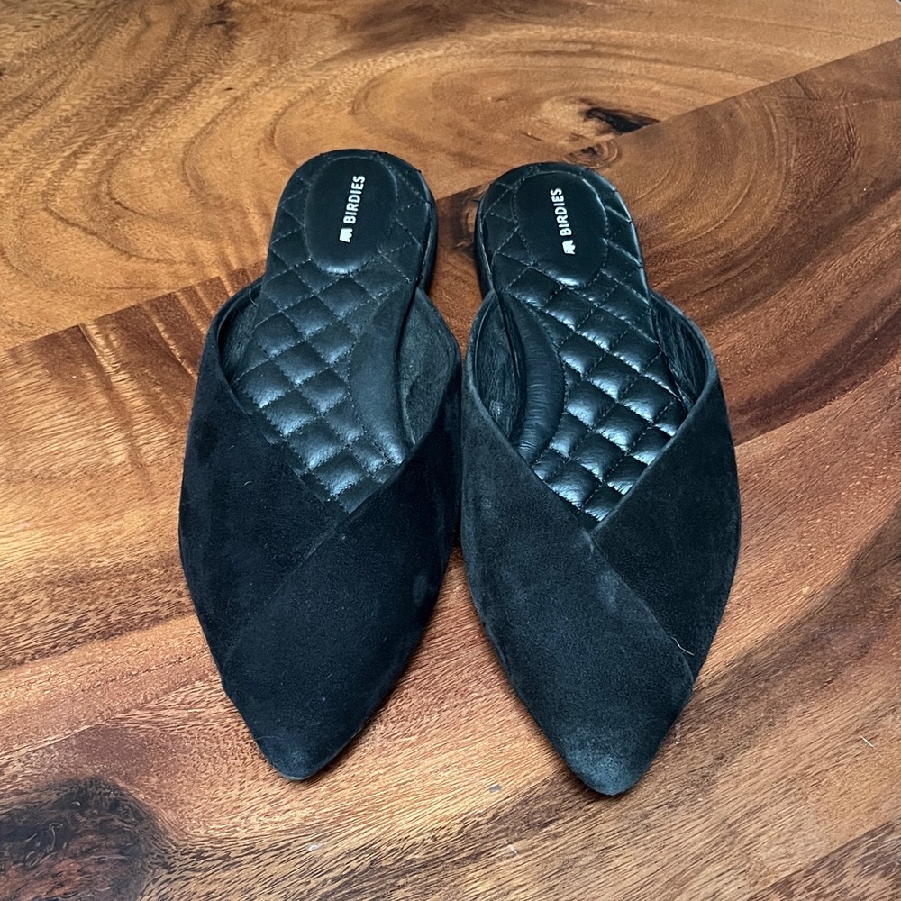 Birdies Black Suede Flats